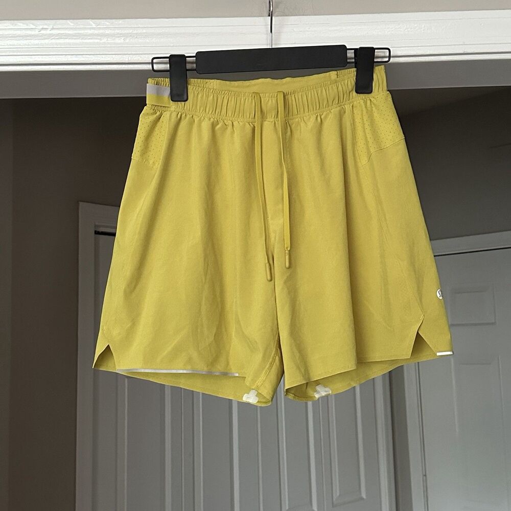 Men's Lululemon Surge Short *6" Updated Lined Size S Golden Lime M7A99S